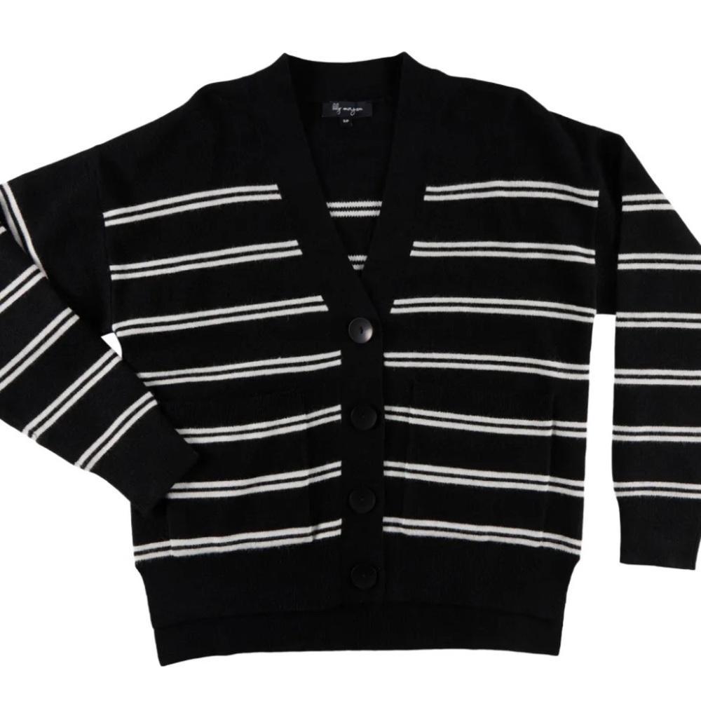 NWOT Lily Morgan City Chic Hi-Lo Striped Cardigan Sweater